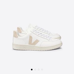 Veja V-12 White Sable Sneaker. Size 7.